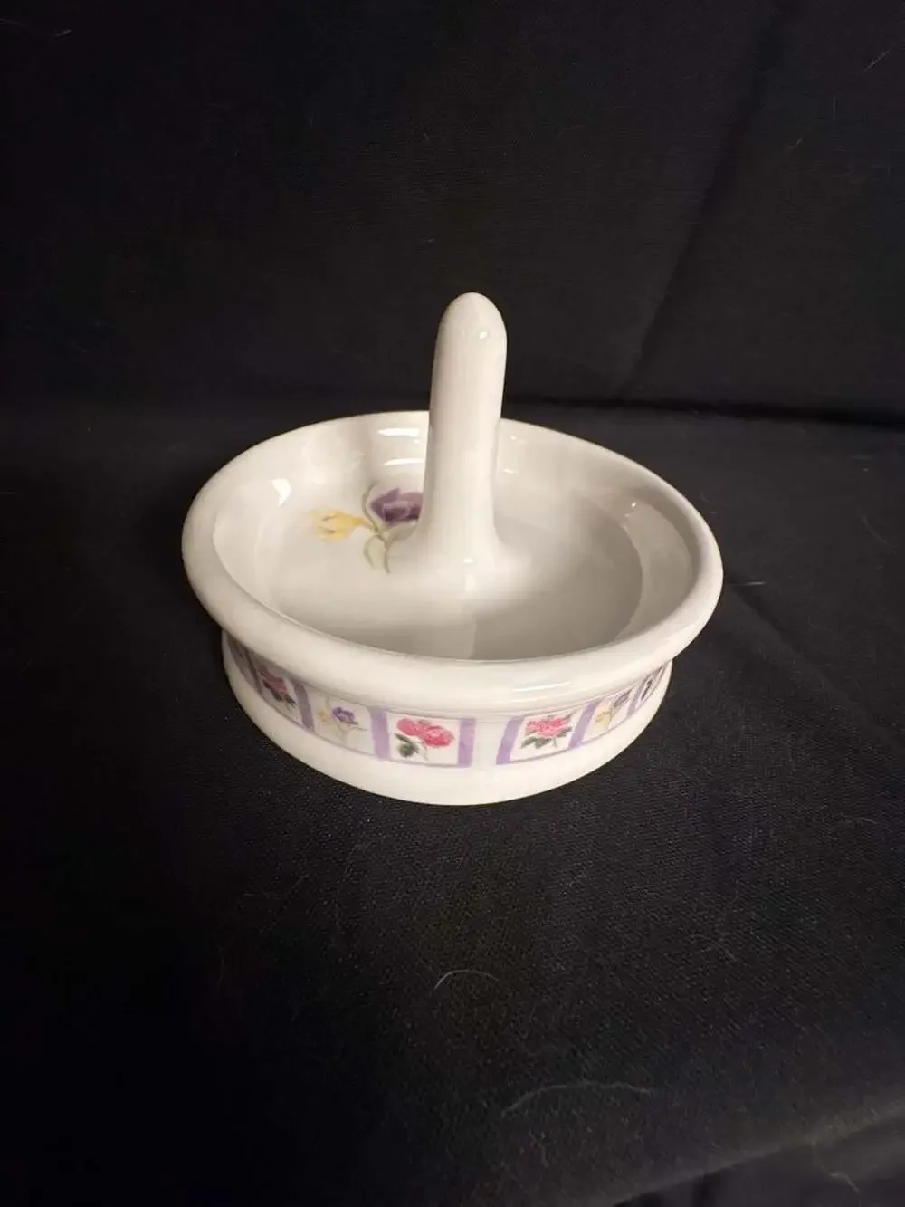 Bill Barnes Vintage Floral Ceramic Ring Holder Jewelry Dish